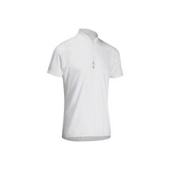 Koszulka krótki rękaw na rower szosowy ESSENTIEL męska. Białe t-shirty sportowe męskie B'TWIN, m, z materiału, bez ramiączek, rowerowe. Za 29.99 zł.