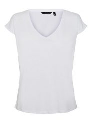 Vero Moda Koszulka "FILLI" w kolorze białym rozmiar: XS. Białe bluzki damskie Vero Moda, xs, bez wzorów, bez kołnierzyka, bez ramiączek. Za 32.98 zł.