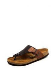 Comfortfusse Skórzane japonki w kolorze czarno-brązowym rozmiar: 44. Brązowe klapki i japonki męskie Comfortfusse. Za 105.88 zł.