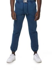 Bluza z kieszeń na co dzień na siłownię. Niebieskie bluzy bez kaptura męskie LEONE 1947 APPAREL, z aplikacjami, z denimu, bez kołnierzyka, bez ramiączek. Za 105.21 zł.