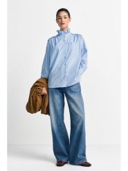 Rich & Royal Koszula w kolorze błękitnym rozmiar: 38. Niebieskie koszule damskie Rich & Royal, bez wzorów, z bawełny, bez kołnierzyka, bez ramiączek. Za 299.95 zł.