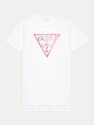 Guess T-Shirt J4GI35 K6YW4 Biały Regular Fit. Białe koszulki dziewczęce Guess, z aplikacjami, z bawełny, bez ramiączek. Za 79.99 zł.