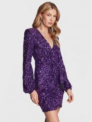 Pinko Sukienka koktajlowa Burano 100130 Y5LQ Fioletowy Regular Fit. Fioletowe sukienki damskie Pinko, xs, bez wzorów, z syntetyku, wizytowe, bez kołnierzyka, bez ramiączek. Za 3,059.00 zł.