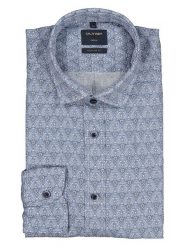 OLYMP Koszula "Casual" - Regular fit - w kolorze biało-granatowym rozmiar: XXL. Białe koszule męskie Olymp, xxl, bez wzorów, z bawełny, bez kołnierzyka, bez ramiączek. Za 122.96 zł.