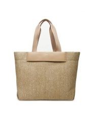 Calvin Klein Torebka Ck Raffia Large Shopper K60K613025 Beżowy. Brązowe shopper bag damskie CALVIN KLEIN, bez wzorów, z tworzywa sztucznego, bez dodatków. Za 419.99 zł.