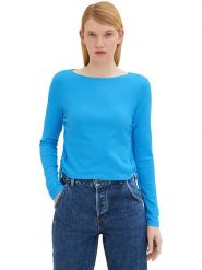 Tom Tailor Koszulka w kolorze niebieskim rozmiar: XL. Niebieskie bluzki damskie Tom Tailor, xl, bez wzorów, bez kołnierzyka, bez ramiączek. Za 61.46 zł.