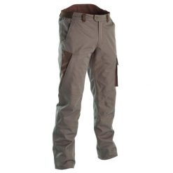 Spodnie myśliwskie 500 Warm wodoodporne. Brązowe spodnie materiałowe męskie SOLOGNAC, bez wzorów, z materiału, sportowe. Za 269.99 zł.