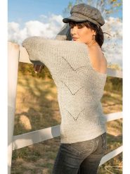 Milan Kiss Sweter w kolorze szarym rozmiar: M. Szare swetry klasyczne damskie Milan Kiss, m, z wełny, bez kołnierzyka. Za 104.99 zł.