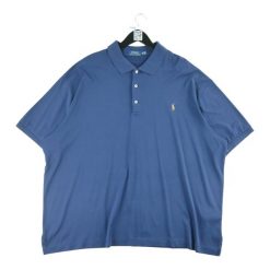 Second life - Męska granatowa koszulka polo z krótkim rękawem - Jak nowy. Niebieskie koszulki polo męskie Ralph Lauren, m, bez wzorów, bez ramiączek. Za 127.76 zł.