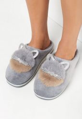 Szare Kapcie Futrzane z Kotkiem Rirovi. Szare kapcie damskie Born2be, z dresówki. Za 29.99 zł.