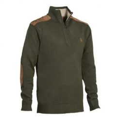 Sweter zapinany na zamek Ligne Verney-Carron Fox. Zielone kardigany męskie LIGNE VERNEY CARRON, bez wzorów, sportowe, bez kołnierzyka. Za 272.00 zł.