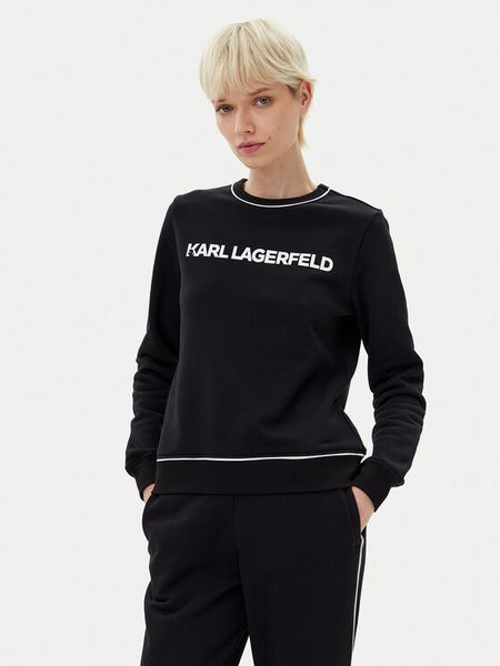 KARL LAGERFELD Bluza A2W20066 Czarny Regular Fit. Czarne bluzy bez kaptura damskie Karl Lagerfeld, s, z bawełny. Za 499.99 zł.