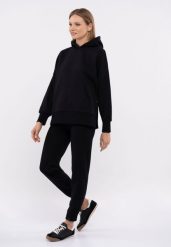 Bluza oversize B-LOVE. Czarne bluzy z kapturem damskie Volcano, m, z bawełny. Za 179.99 zł.