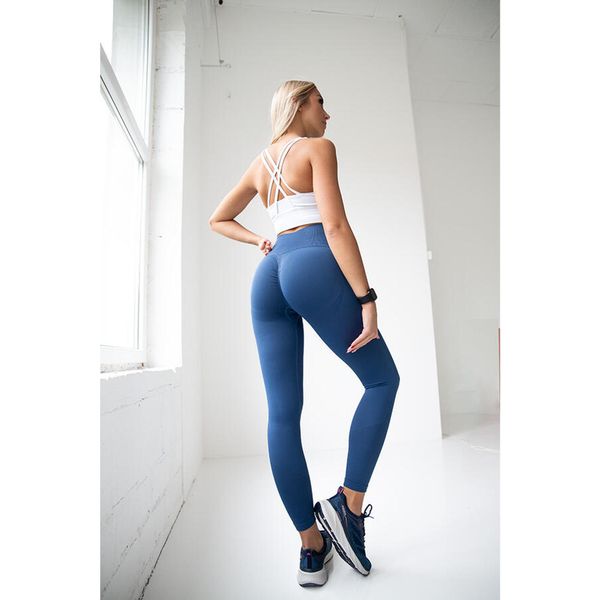 Legginsy bezszwowe push up damskie Lift Navy 2skin. Niebieskie legginsy damskie 2SkIN, bez wzorów. Za 219.00 zł.