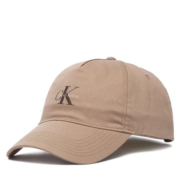 Czapka z daszkiem Calvin Klein. Brązowe czapki męskie CALVIN KLEIN, bez wzorów. Za 129.99 zł.