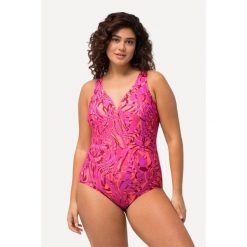 Damskie Kostium kąpielowy wzór w kłęby miękkie miseczki fiszbiny. Czerwone stroje jednoczęściowe damskie Ulla Popken, plus size, bez wzorów, plus size. W wyprzedaży za 191.99 zł.