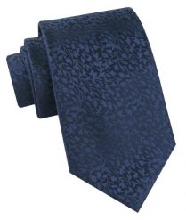 Klasyczny Krawat Męski - Chattier - Głęboki Granat, Drobne Listki. Niebieskie krawaty i muchy męskie Chattier, bez wzorów, z tkaniny, eleganckie. Za 49.00 zł.