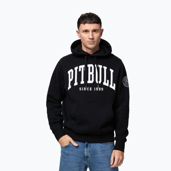 Bluza męska Pitbull Norton Hooded. Czarne bluzy bez kaptura męskie PITBULL, bez wzorów, z bawełny, bez kołnierzyka, bez ramiączek. Za 189.99 zł.