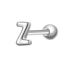 Glanzstücke München Piercing Litera Z ze srebra próby 925 w kolorze srebrnym Kolczyki 1 ct Damski. Szare kolczyki damskie Glanzstücke München, srebrne. Za 110.49 zł.
