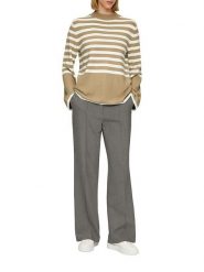 S.Oliver Sweter w kolorze jasnobrązowo-białym rozmiar: 38. Białe swetry klasyczne damskie S.Oliver, s, bez kołnierzyka. Za 143.99 zł.