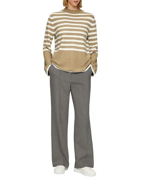 S.Oliver Sweter w kolorze jasnobrązowo-białym rozmiar: 46. Białe swetry klasyczne damskie S.Oliver, s, bez kołnierzyka. Za 87.40 zł.