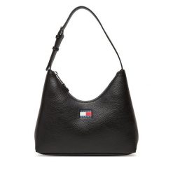 Torebka Tommy Jeans. Czarne torebki klasyczne damskie Tommy Jeans, bez wzorów, z jeansu, bez dodatków. Za 329.99 zł.
