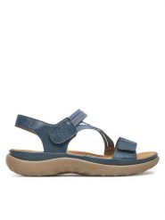 Rieker Sandały 64870-14 Niebieski. Niebieskie sandały damskie Rieker, bez wzorów, z materiału, bez obcasa, na płaskiej podeszwie. Za 319.99 zł.