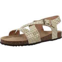 Sandały GEOX D BRIONIA Złoty. Żółte obuwie trekkingowe damskie Geox, bez wzorów, ze skóry, bez obcasa. Za 354.99 zł.