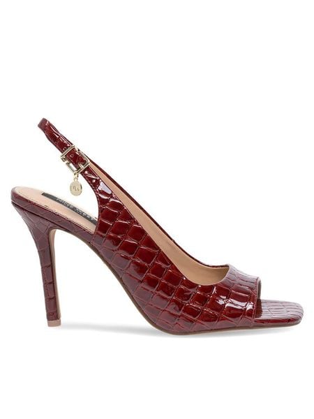 Nine West Sandały FF-1065 Czerwony. Czerwone sandały damskie Nine West, bez wzorów, z syntetyku, bez obcasa, na szpilce. Za 166.99 zł.