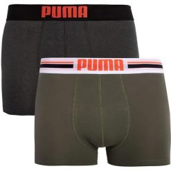 Bokserki Puma dla mężczyzn - Pakiet 2 w zieleni wojskowej - Komfort i Jakość. Zielone bokserki męskie GLENMUIR, bez wzorów, z bawełny. Za 158.99 zł.