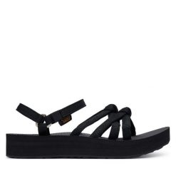 Sandały Teva. Czarne sandały damskie Teva, bez wzorów, bez obcasa, na płaskiej podeszwie. Za 319.99 zł.