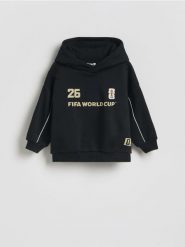 Bluza FIFA World Cup - czarny. Czarne bluzy i bluzki niemowlęce Reserved, bez wzorów, z bawełny, bez ramiączek, bez kaptura. Za 69.99 zł.