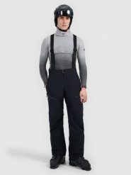 4F Spodnie narciarskie z szelkami membrana 15000 męskie - czarne L. Czarne spodnie materiałowe męskie 4f, bez wzorów, z materiału. Za 799.99 zł.