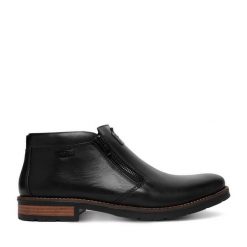 Botki Rieker. Czarne buty zimowe męskie Rieker, bez zapięcia. Za 459.99 zł.