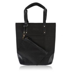 Shopperka czarna Paolo Peruzzi E-23-BL. Czarne shopper bag damskie Paolo Peruzzi, bez wzorów, z bawełny, bez dodatków. Za 129.99 zł.