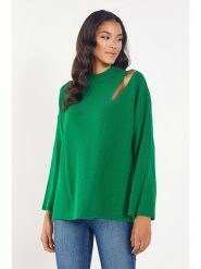 Milan Kiss Sweter w kolorze zielonym rozmiar: L. Zielone golfy damskie Milan Kiss, l, bez wzorów, bez ramiączek. Za 74.63 zł.