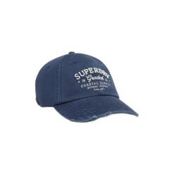 Damska czapka z daszkiem Superdry Vintage Applique. Niebieskie czapki z daszkiem damskie Superdry., z aplikacjami. Za 136.80 zł.