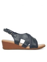Lasocki Sandały WB-ELIA-03 Granatowy. Niebieskie sandały damskie Lasocki, bez wzorów, ze skóry, bez obcasa, na koturnie. Za 118.99 zł.