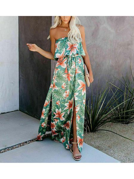 Milan Kiss Sukienka w kolorze miętowym rozmiar: XL. Zielone sukienki damskie Milan Kiss, na imprezę, xl, bez wzorów, z wiskozy, bez kołnierzyka, bez ramiączek, maxi. Za 173.99 zł.