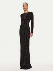 Elisabetta Franchi Sukienka wieczorowa AB-737-47E2 Czarny Slim Fit. Czarne sukienki damskie Elisabetta Franchi, bez wzorów, z syntetyku, wizytowe, bez kołnierzyka, bez ramiączek. Za 2,549.00 zł.