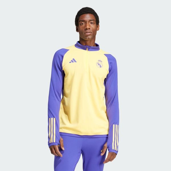 Bluza Real Madrid Tiro 23 Training. Żółte bluzy bez kaptura męskie Adidas, xl, z materiału. W wyprzedaży za 283.65 zł.