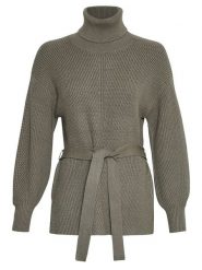 MOSS COPENHAGEN Sweter "Amari Rachelle" w kolorze khaki rozmiar: M/L. Brązowe golfy damskie MOSS COPENHAGEN, l, bez wzorów, z wiskozy, bez ramiączek. Za 114.98 zł.