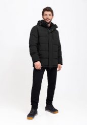 Pikowana kurtka zimowa J-GILBERT. Czarne kurtki męskie Volcano, na zimę, m, bez wzorów, z materiału, bez kaptura. Za 389.99 zł.