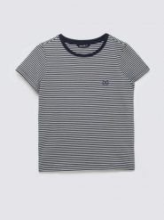 Koszulka damska w paski z haftem granatowa Zenaisa 403. Niebieskie t-shirty damskie Big Star, l, bez wzorów, z dzianiny, bez kołnierzyka. Za 99.99 zł.