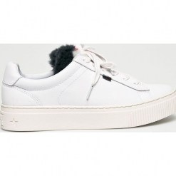 Tommy Jeans - Buty. Białe buty sportowe na co dzień damskie Tommy Jeans, bez wzorów, z jeansu. W wyprzedaży za 219.90 zł.