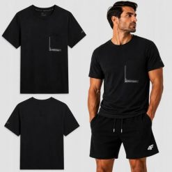 KOSZULKA MĘSKA 4F T-SHIRT BAWEŁNIANY SPORTOWY NA CO DZIEŃ M2663 SS26. Czarne t-shirty sportowe męskie 4f, m, z bawełny, bez ramiączek, na fitness i siłownię. Za 126.00 zł.