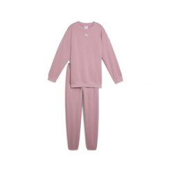 Młodzieżówy dres oversize Loungewear PUMA. Czerwona spodnie dresowe damskie Puma, m, bez wzorów, z dresówki. Za 164.99 zł.