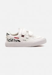 Białe Płaskie Buty Sportowe Sneakersy na Rzepy z Napisami Hilemia. Białe sukienki niemowlęce Born2be, na jesień, bez wzorów, bez ramiączek. Za 39.99 zł.