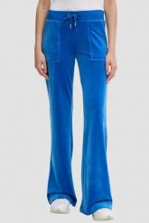 JUICY COUTURE Chabrowe spodnie dresowe damskie Layla Low Rise, Rozmiar XS. Niebieskie spodnie dresowe damskie Juicy Couture, s, bez wzorów, z dresówki. Za 499.99 zł.