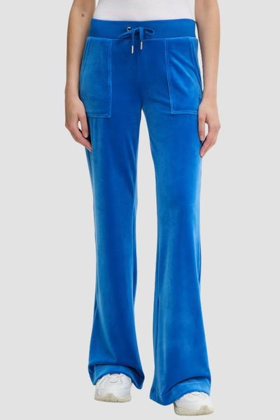 JUICY COUTURE Chabrowe spodnie dresowe damskie Layla Low Rise, Rozmiar XS. Niebieskie spodnie dresowe damskie Juicy Couture, s, bez wzorów, z dresówki. W wyprzedaży za 322.99 zł.